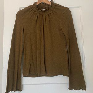 BEST SELLER Texture & Thread Ruffled Mockneck Top